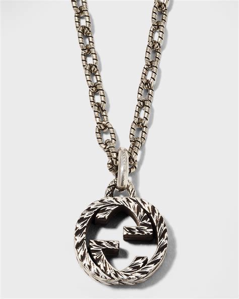 gucci alphabet necklace|interlocking g necklace in silver.